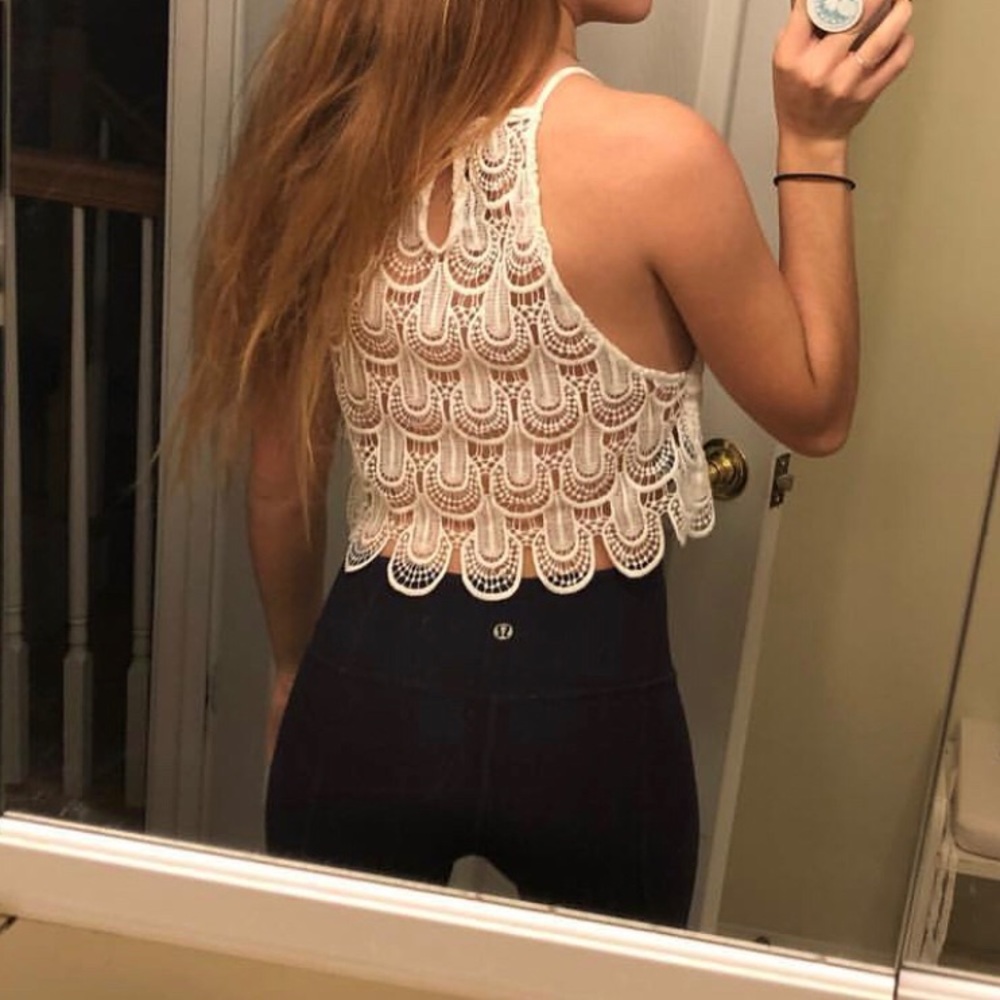 Lace halter neck crop top. Never worn.